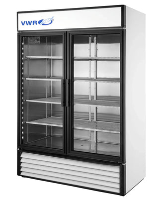 VWR GDM-49-HC-LD VWR WHT/SS CHROMO Basic Glass Door Refrigerator, Natural Refrigerant White, Swing Doors, 49 cu. ft.