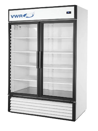 VWR GDM-49-HC-LD VWR WHT CHROMO Basic Glass Door Refrigerator, Natural Refrigerant White Swing Doors, 49 cu. ft.
