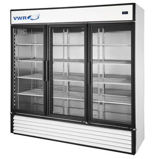 VWR GDM-72-HC-LD VWR WHT/SS CHROMO Basic Glass Door Refrigerator, Natural Refrigerant White Exterior Stainless Steel, 72 cu. ft.