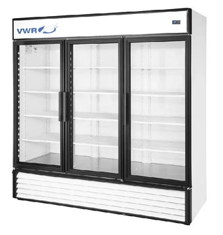 VWR GDM-72-HC-LD VWR WHT CHROMO Basic Glass Door Refrigerator, Natural Refrigerant White Swing Doors, 72 cu. ft.