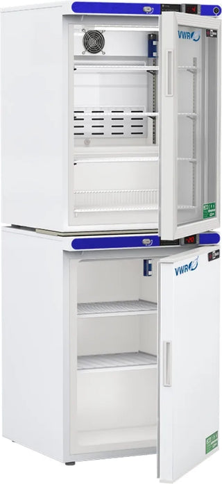 VWR HCRFC1020G Plus Series Refrigerator Freezer Combo Unit Glass Door Dual Microprocessor Keyed Lock, 5.2 cu. ft.