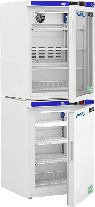 VWR HCRFC1040G Plus Series Refrigerator Freezer Combo Unit Glass Door Dual Microprocessor Keyed Lock (-40°C Freezer), 5.2 cu.ft.