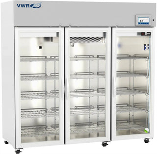 VWR VWR-HC-PLD-72-TS Premium Touchscreen Laboratory Glass Door Refrigerator Variable Speed Compressor, R290, 72 cu. ft.