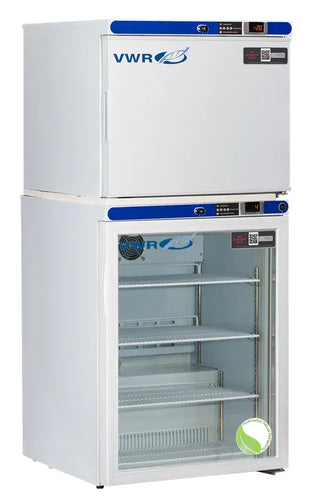 VWR VWR-HC-RFC7 Plus Series Glass Door Laboratory Refrigerator and Freezer Combo Unit Digital Display, 7 cu. ft.