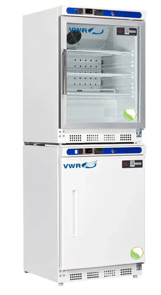 VWR VWR-HC-RFC9G Plus Series Glass Door Laboratory Refrigerator and Freezer Combo Unit Digital Display, 9 cu. ft.