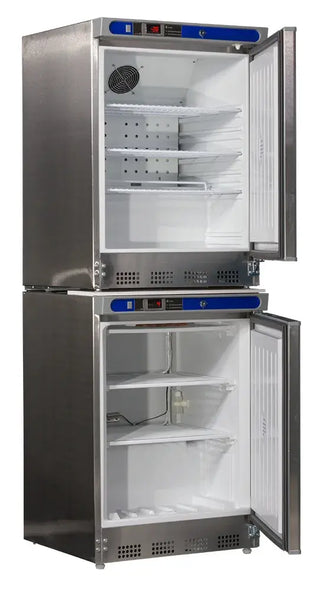 VWR VWR-HC-RFC9SS Plus Series Stainless Steel Laboratory Refrigerator and Freezer Combo Unit Digital Display, 9 cu. ft.