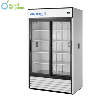 VWR GDM-41-SCI-HC-LD VWR WHT 2P1D1M Basic Chromatography Glass Door Refrigerator with Mast, Natural Refrigerant White Sliding Doors, 41 cu. ft.