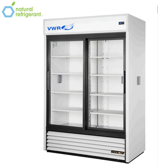 VWR GDM-47-SCI-HC-LD VWR WHT 2P1D1M Basic Chromatography Glass Door Refrigerator with Mast, Natural Refrigerant White Sliding Doors, 47 cu. ft.