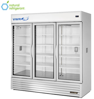 VWR GDM-72-SCI-HC~TSL01 VWR WHT 2P1D1M Basic Chromatography Glass Door Refrigerator with Mast, Natural Refrigerant White Swing Doors, 72 cu. ft.
