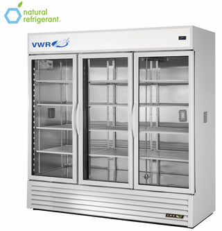 VWR GDM-72-SCI-HC~TSL01 VWR WHT/SS 2P1D1M Basic Chromatography Glass Door Refrigerator with Mast, Natural Refrigerant White Swing Doors, 72 cu. ft.