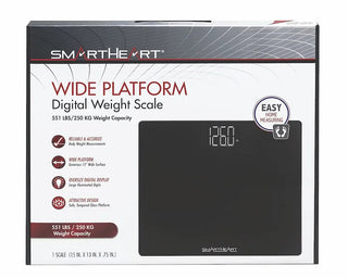 Veridian Healthcare 19-104 SmartHeart Wide Platform Digital Weight Scale with Illuminated Display 
