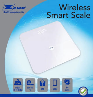 Veridian Healthcare 21300 Zewa Wireless Smart Body Composition Scale with Bluetooth BLE and Heart Rate Tracking