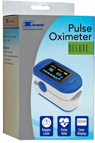 Veridian Healthcare 21601 Zewa Deluxe Finger Pulse Oximeter with Large Color LCD Display 