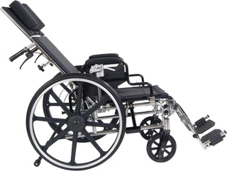 Reclining wheelchair on a white background
