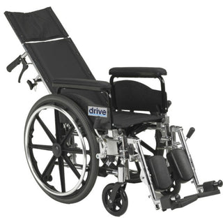 Drive Medical Viper Plus Reclining Wheelchair, Detachable Full Arm, 20"