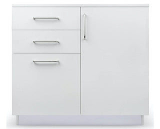Viva Comfort ADIME902-BASE-36 front view of the no-sink base cabinet with three drawers and one door