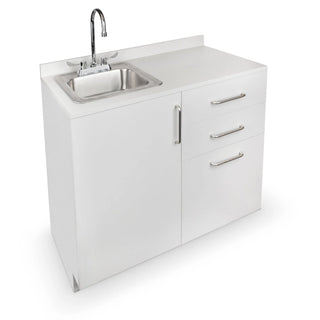 Viva Comfort ADIME902-BASE-36 angled view of the left-sink model with door and drawers closed