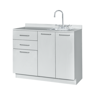 Viva Comfort ADIME902-BASE-42 angled view of the right-sink model with faucet and drawers