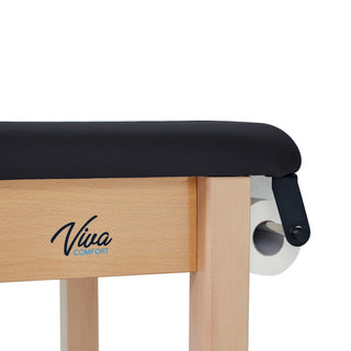 Viva Comfort ADI996-04-27 close-up of the wood frame corner, logo and paper roll holder