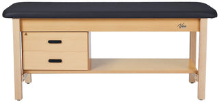 Viva Comfort ADI996-04S-DD-27 Aristo treatment table with black top, double drawers and lower shelf