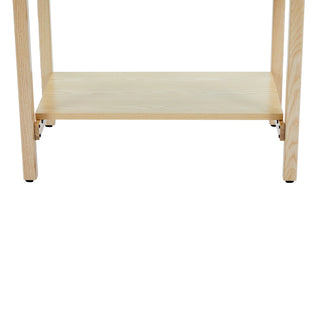 Viva Comfort ADIME923-01 Axis taping table close-up of oak lower shelf