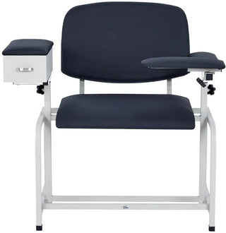 Viva Comfort ADI997-01-HD bariatric chair in dark navy with side drawer cabinet and armrest