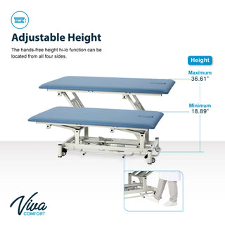 Viva Comfort ADI903-02 Elite hi-lo therapy table diagram of lowest and highest positions
