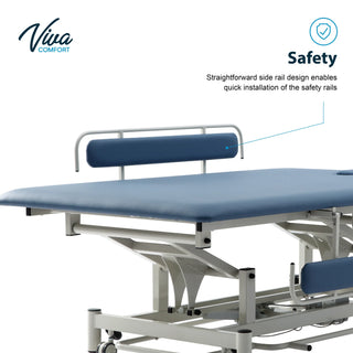 Viva Comfort ADI903-02 Elite hi-lo therapy table close-up of side rail on the top