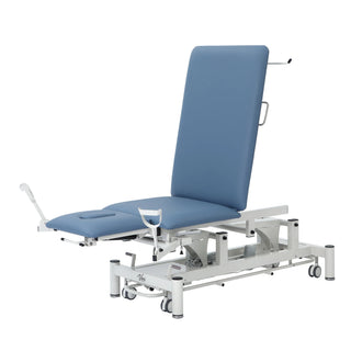 Viva Comfort ADI903-01 Elite hi-lo exam table with backrest upright and stirrups, low base height