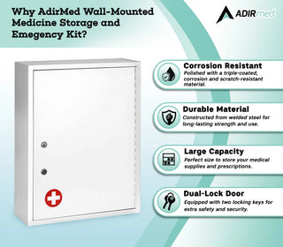 Viva Comfort ADI999-04-WHI feature graphic of the closed white cabinet listing finish and dual locks