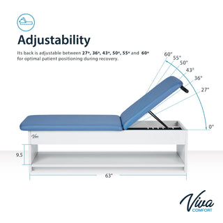 Viva Comfort ADI996-12-BLU Lucas Plus diagram of the adjustable backrest angle positions