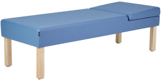 Viva Comfort ADI996-11-BLU Lucas recovery couch in blue on wood legs with backrest lowered