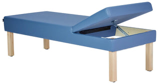 Viva Comfort ADI996-11-BLU Lucas recovery couch with backrest lifted showing the ratchet bracket