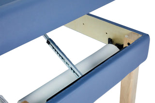 Viva Comfort ADI996-11-BLU Lucas close-up of the ratchet bracket and paper roll under the backrest