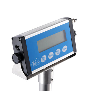 Viva Comfort ADIME904-05 close-up of blue LCD indicator with on, unit, hold and tare buttons