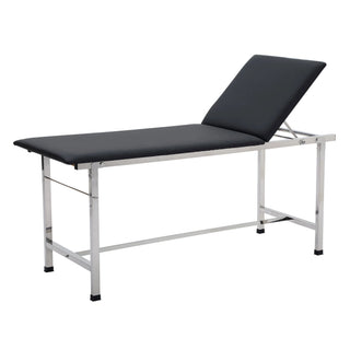 Viva Comfort ADI996-01 Noble folding treatment table with black top, raised backrest and steel frame