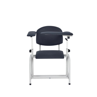 Viva Comfort ADI997-01 blood drawing chair in dark navy with armrest swung across the seat