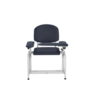 Viva Comfort ADI997-01 blood drawing chair in dark navy, front view with armrests