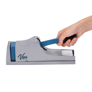 Viva Comfort ADIME950-01 hand pressing down the long lever handle of the pill crusher