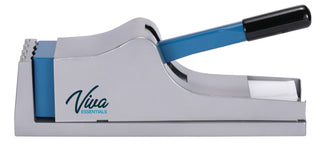 Viva Comfort ADIME950-01 pill crusher side profile with long blue lever and black grip