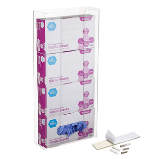 Viva Comfort ADI902-04 clear dispenser with stacked glove boxes and mounting kit in front