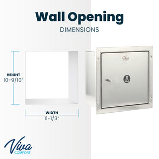 Viva Comfort ADIME960-01 wall opening dimension diagram beside the pass-thru cabinet