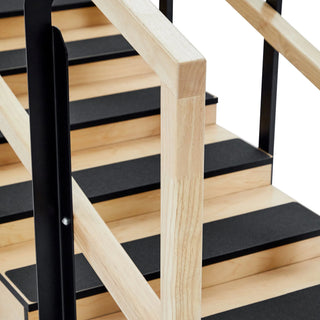 Viva Comfort ADIME906-02-30 convertible rehab staircase close-up of handrail and treads