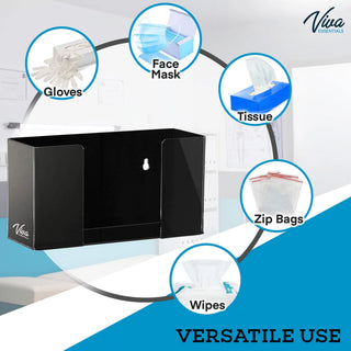 Viva Comfort ADI902-01 graphic showing the dispenser can also hold masks, tissues, bags and wipes