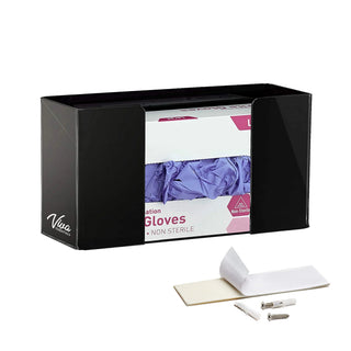 Viva Comfort ADI902-01 black glove dispenser with glove box and included mounting hardware