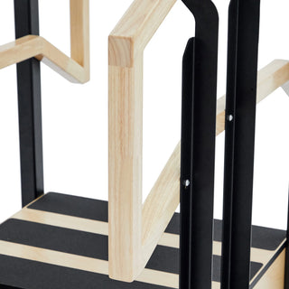 Viva Comfort ADIME906-01 up and down rehab staircase close-up of oak handrail and upright