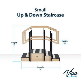 Viva Comfort ADIME906-01 up and down rehab staircase dimension diagram of height, width and length