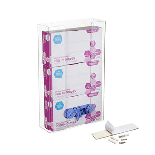 Viva Comfort ADI902-03 clear dispenser with stacked glove boxes and mounting kit in front