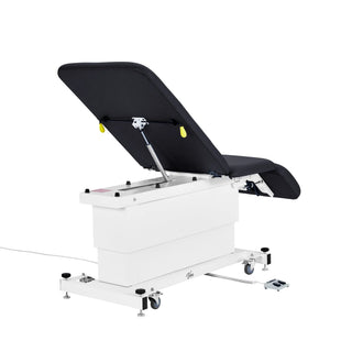 Viva Comfort ADI903-23 Xro shrouded base exam table rear angle showing backrest gas spring