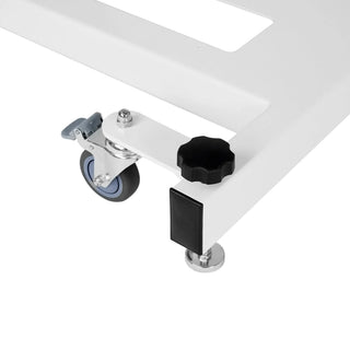Viva Comfort ADI903-20 close-up of a locking caster and leveling knob on the base frame